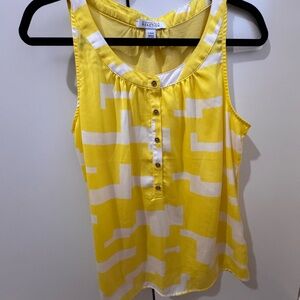 Kenneth Cole Yellow and White Sleeveless top